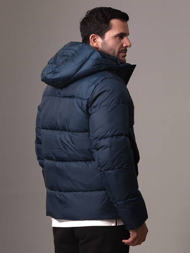 Parka Con Gorro Quilt Puffer Azul Calvin Klein