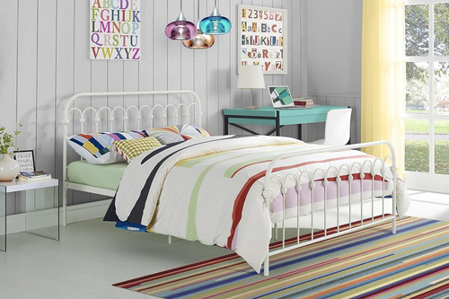 Base De Cama Novogratz1 Matrimonial De Metal Blanco