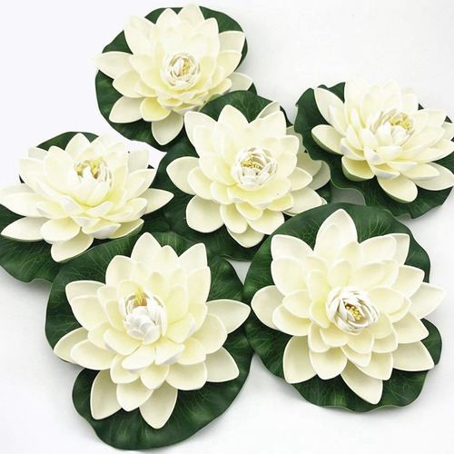 Mp 12 Piezas De Flores De Loto Artificiales De Espuma