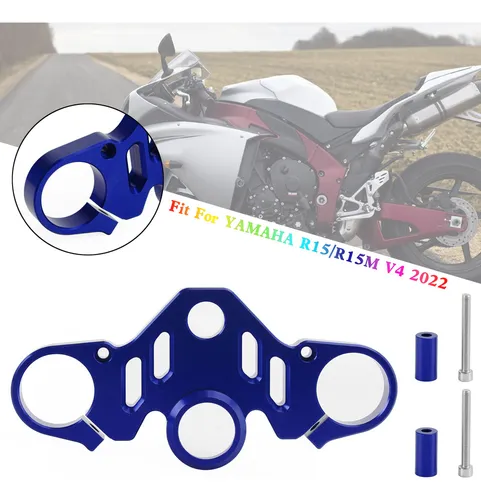 Pinza De Árbol Triple Cnc For Yamaha R15 V4 22 Azul