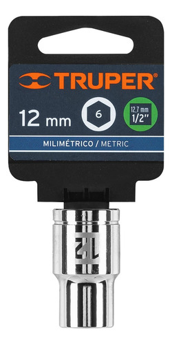 Dado 1/2' 6 Puntas Milimetrico 12 Mm Truper 13262 Color Plateado