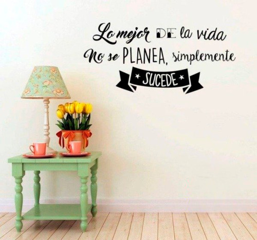 Vinilo Decorativo Frases Lo Mejor De La Vida 60x30