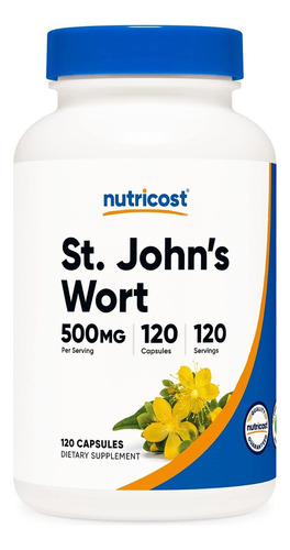 St John's Wort 500mg Nutricost 120 Capsulas Usa 