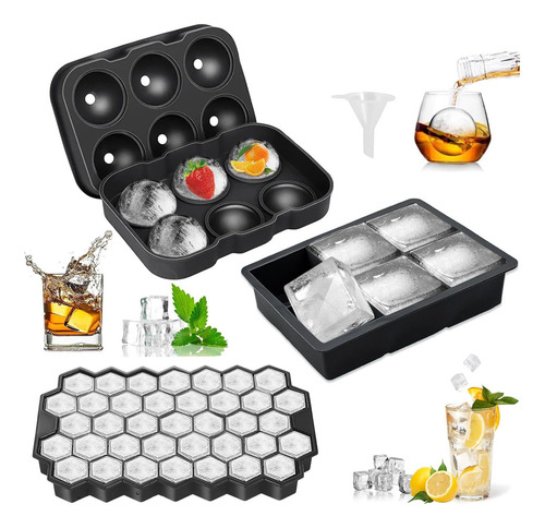 Af Moldes De Silicona For Hielo De 3 Piezas Con Fácil
