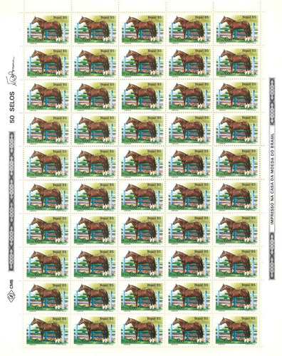 Folha Inteira Selo 1444 Cavalos De Raça Campolina 1985