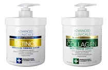 Comprar Set De Cuidado De La Piel En Crema Con Retinol Y Crema De Colágeno De Advanced Clinicals. Set Antienvejecimiento Económico Para Arrugas, Líneas Finas Y Piel Reafirmante. Los Tamaños De Spa De 16 Onzas