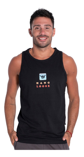 Musculosa Hang Loose Volt Hombre Moda Negro