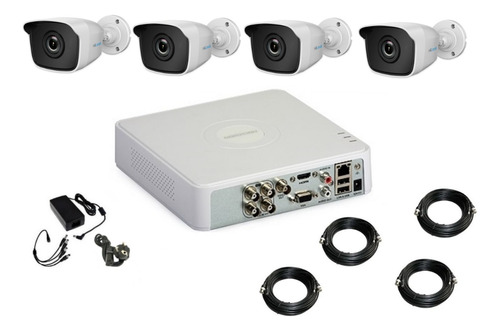 Kit Cctv Hilook By Hikvision 4 Cámaras Full Hd 1080 Completo