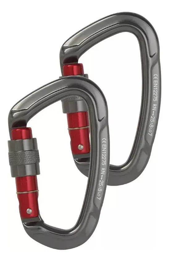 Oailgent 3mosqueton De Escalada 25kn Para Aparejos Cuerdas Con 2pcs Amarillo-marrón