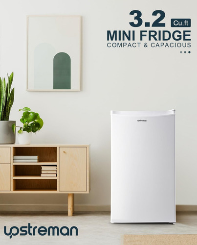 Frigobar C/mini Congelador, 3.2 Ft³; Upstreman; Blanco