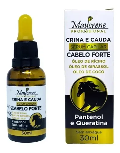Sérum Capilar Maycrene Crina e Cauda para Cabelos Fortes e Reparados 30ml