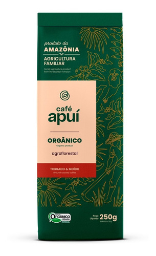 Imagem 2 de 9 de Kit C/ 4 Pacotes 250g - Café Apuí Orgânico Torrado E Moído