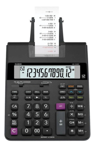 Calculadora Com Bobina Casio Hr-150rc Preto Bivolt