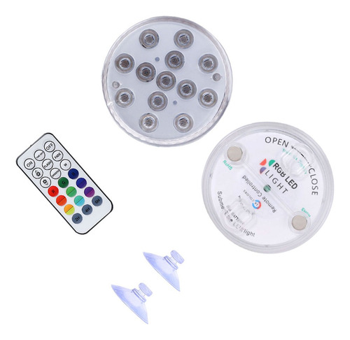 Luz Led Sumergible Rgb Acuario Pileta Con Control Decorativo