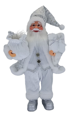 Mesa Papá Noel De Pie Papá Noel Plata Blanco