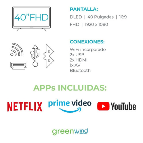 Smart Tv Greenwind 40 Fhd