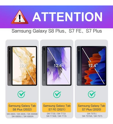 Funda Para Tablet Galaxy Tab S8 Plus/ S7 Plus/ S7 Fe 12.4 Pu