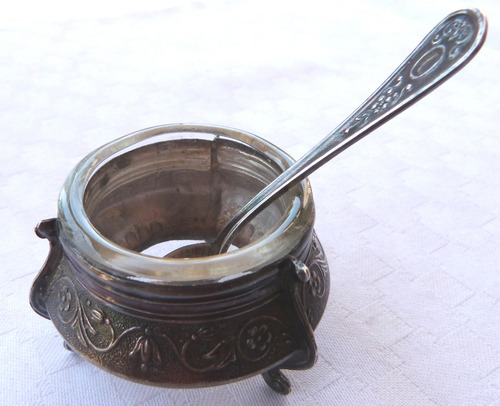 Monijor62-antiguo Coleccion Rusia Salero Cuenco Mesa Plata (Usado)