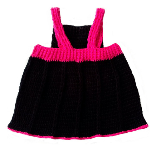 Vestido Tipo Overol De Hilo Algodón Tejido Crochet