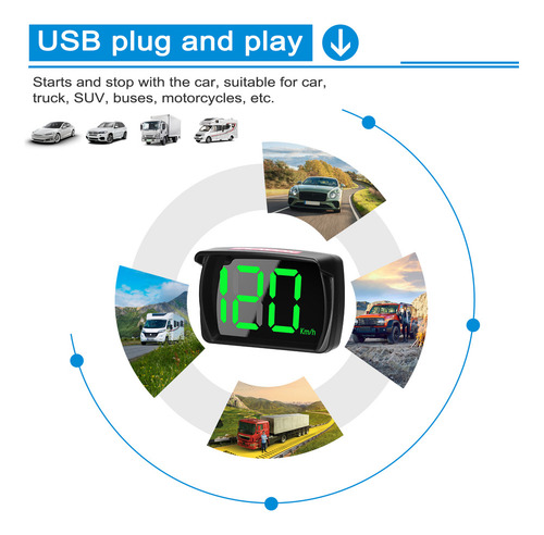 Headup Display Digital Kknoon Headup Con Velocímetro Para Co