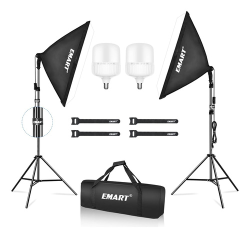 Softbox Kit De Iluminacion Profesional Con Bombillas Led 40