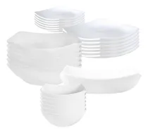 Comprar Set 25 Platos Cuadrados Vidrio Templado Opalina Juego Vajilla Levys Bazar