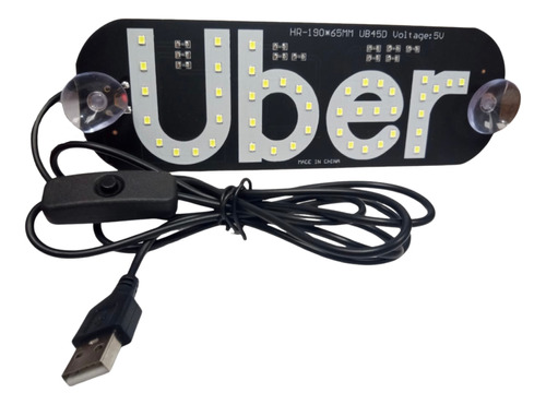 Cartel Led Uber Usb Universal Parabrisas 5v 12v Accesorio