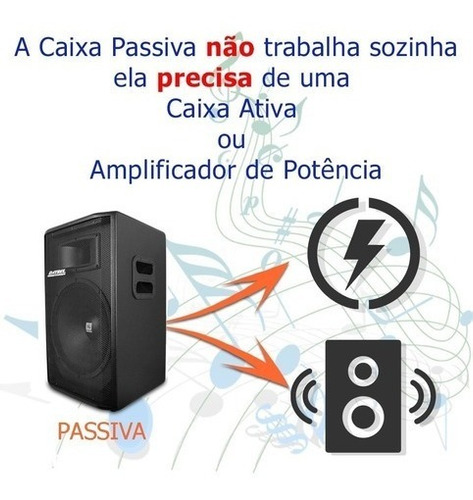 Caixa De Som Acústica Potente 600w Rms Kit Com 2 Passivas