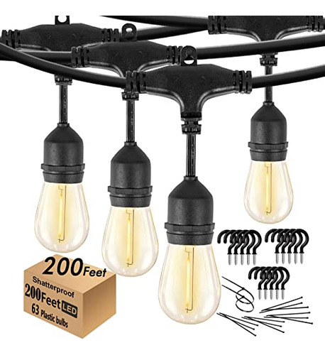 200ft String Lights For Outside Led Patio Lights Outdoo...