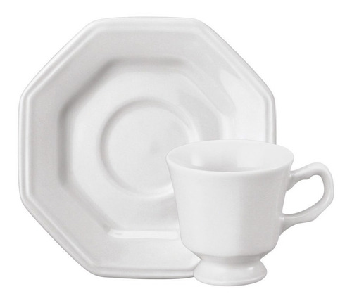 30 Xícara Café 80ml Com Pires Prisma Porcelana Schmidt