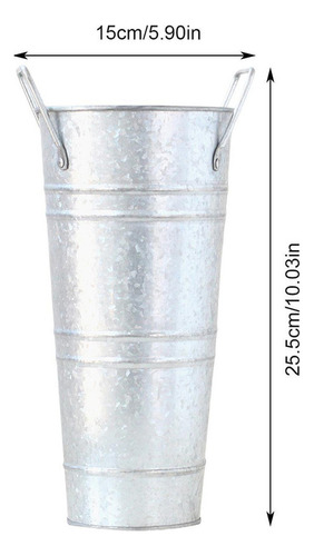 . Jarrón De Metal Galvanizado, Cubo For Flores, Cubos Altos