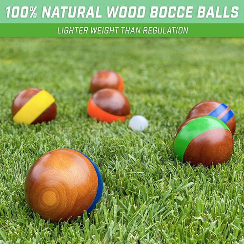 Juego De Bochas De Madera Dura Gosports De 100mm, 8 Bolas