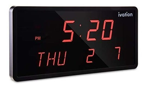 Ivation Grande De Gran Tamaño Led Azul Digital Reloj Calenda