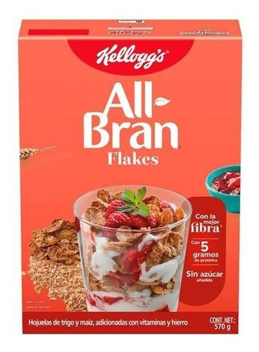 Cereal Kelloggs All Bran Flakes 1.10kg Con La Mejor Fibra 
