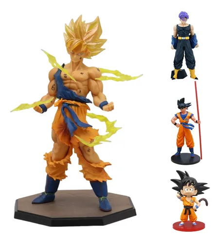 Peluca de Saiyan Son Goku de Dragón Ball en caja para niño