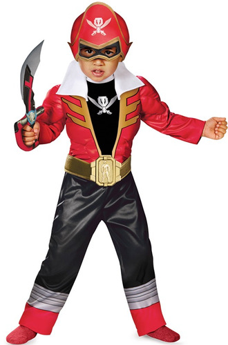 Disfraz Para Niño Ranger Rojo Super Megaforce Talla Small