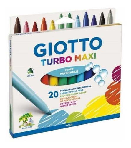 Marcadores Giotto Turbo Maxi X20 Colores Lavable Microcentro
