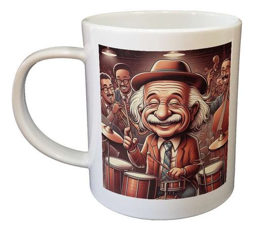 Taza Plastico Einstein Tocando La Bateria Bata Musica