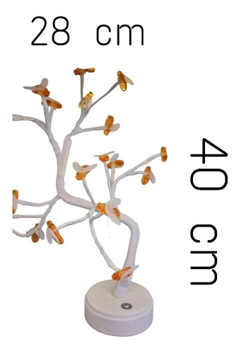 Imagen 2 de 8 de Mini Arbol Led Bonsai Diseño Abejas Luz Cálida Enchufe Usb