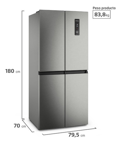 Refrigerador Fensa 401l No Frost 4 Puertas Inverter Dq79su