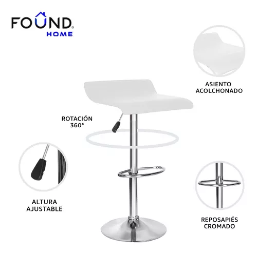 Set 4 taburetes Ajustables Banco Giratorio Para Barra Cocina blanco