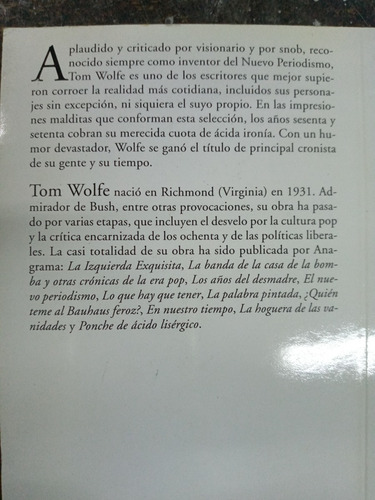 Imagen 2 de 4 de Las Decadas Purpura * Tom Wolfe * Anagrama *