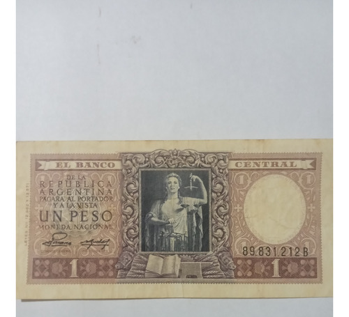 Billete De 1 Peso Argentina 1947