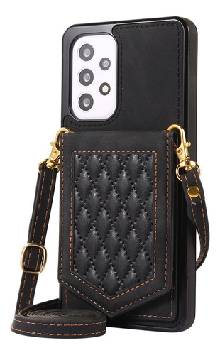 Funda De Piel Tipo Cartera Con Cordón Rfid Crossbody For Sa