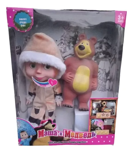 Muñeca Masha Y El Oso Grande 27 Cm Con Sonido Musica