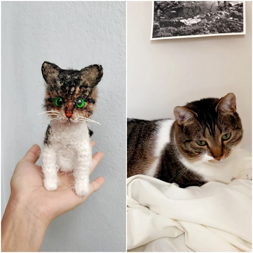 Imagem 4 de 5 de Gato Miniatura Raça Personalizado Croche Amigurumi Pet Mini