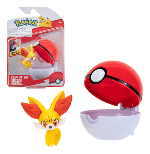 Figura Pokémon Fennekin + Poke Ball - Pokémon Clip'n Go 