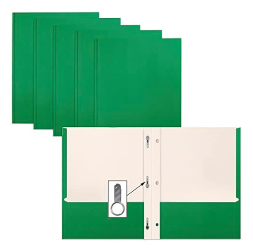 Green Paper 2 Carpetas De Bolsillo Con Puntas, Paquete De 50