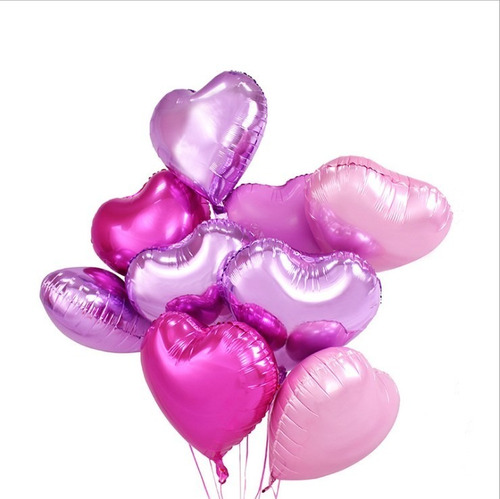 Globos Con Gas Helio De Aluminio Forma Corazón De 18