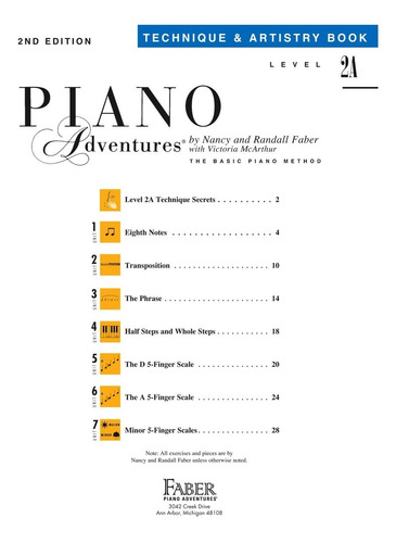 Piano Adventures: Technique & Artistry Book, Level 2a.